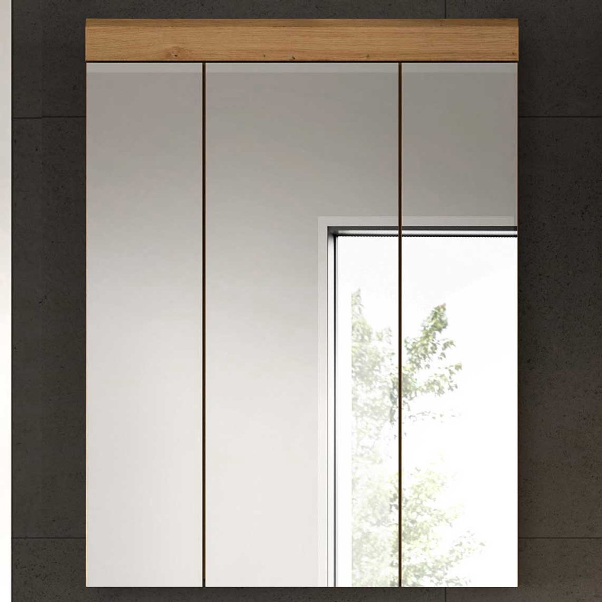 Spiegelkast Scout Xonox - Sage Groen & Artisan Eik - 60x79x18 Cm - Xonox - Badkamer Spiegelkast - Bruin - Spaanplaat