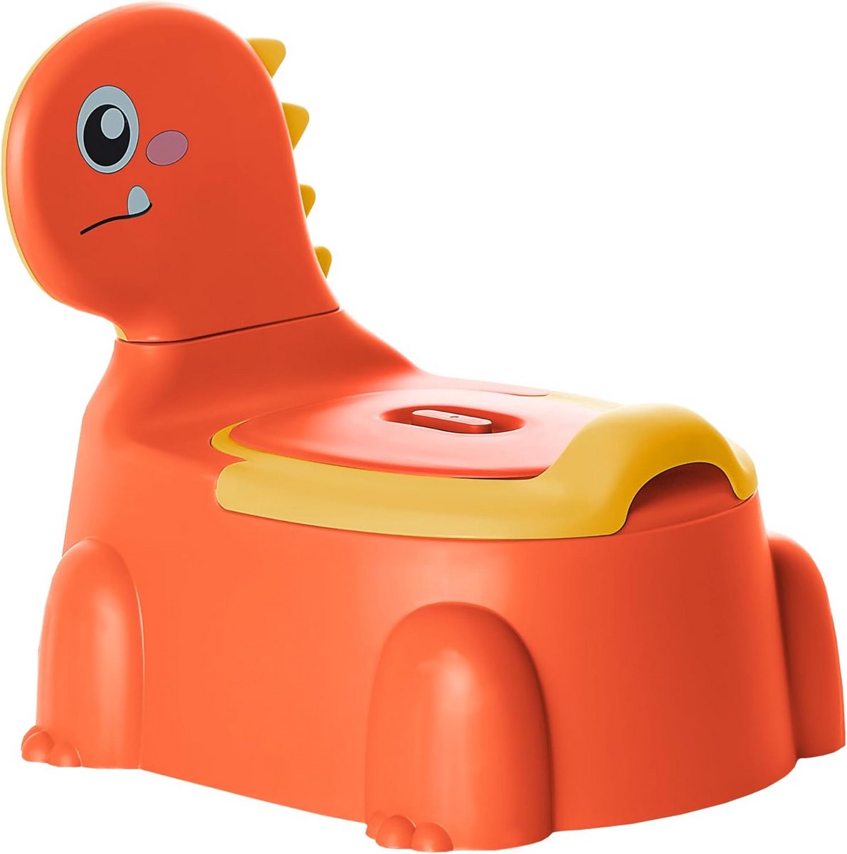 Potjestraining Zindelijkheid - Kinderpotje Babytoilet - Leren Zelfstandig - Dinosaurus Design - 34 x 28 cm - Oranje