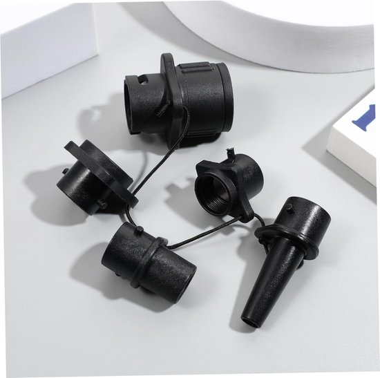 Opblaasbare pomp adapter - Luchtventiel converter - Watersport accessoires - Brede compatibiliteit - 15x10cm - Zwart — afbeelding 5