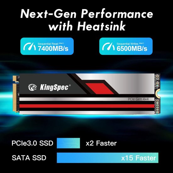 Interne SSD - Opslag Schijf - Snelle Opslag - PCIe 4.0 NVMe - 1 TB - Zwart — afbeelding 3