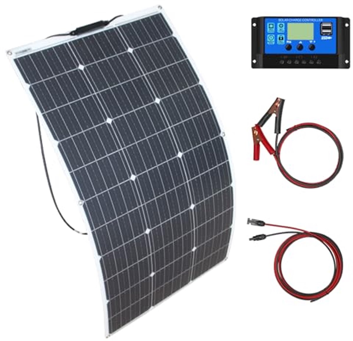 Flexibel Zonnepaneel - Draagbare Energie - Accu Laden - Monokristallijn - 100W - Zwart