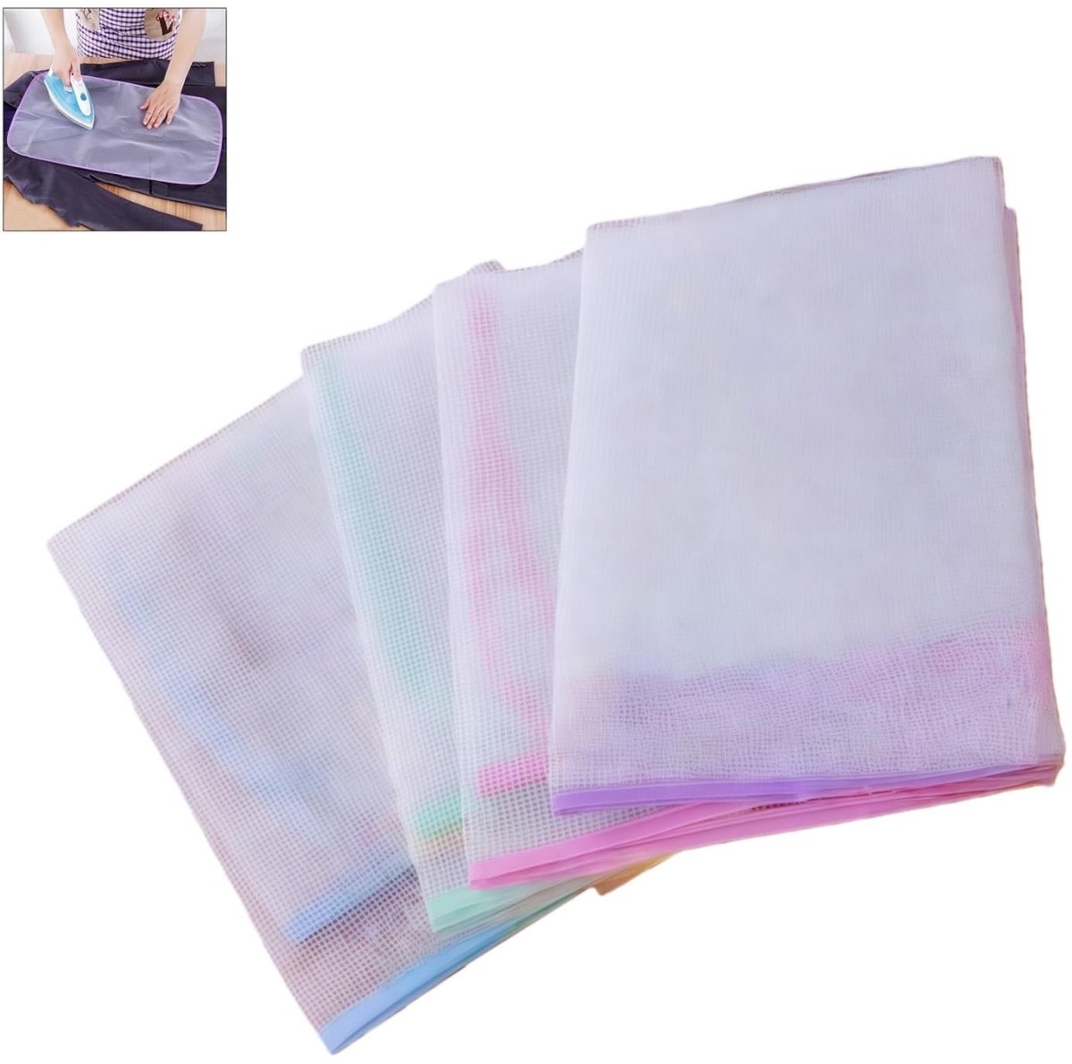 Dailygoods- Strijkmat 40 x 60 cm - Strijkplankhoes - Strijkonderlegger - Mesh-stof - 4 Stuks - Beschermbeugel - Strijkdoek