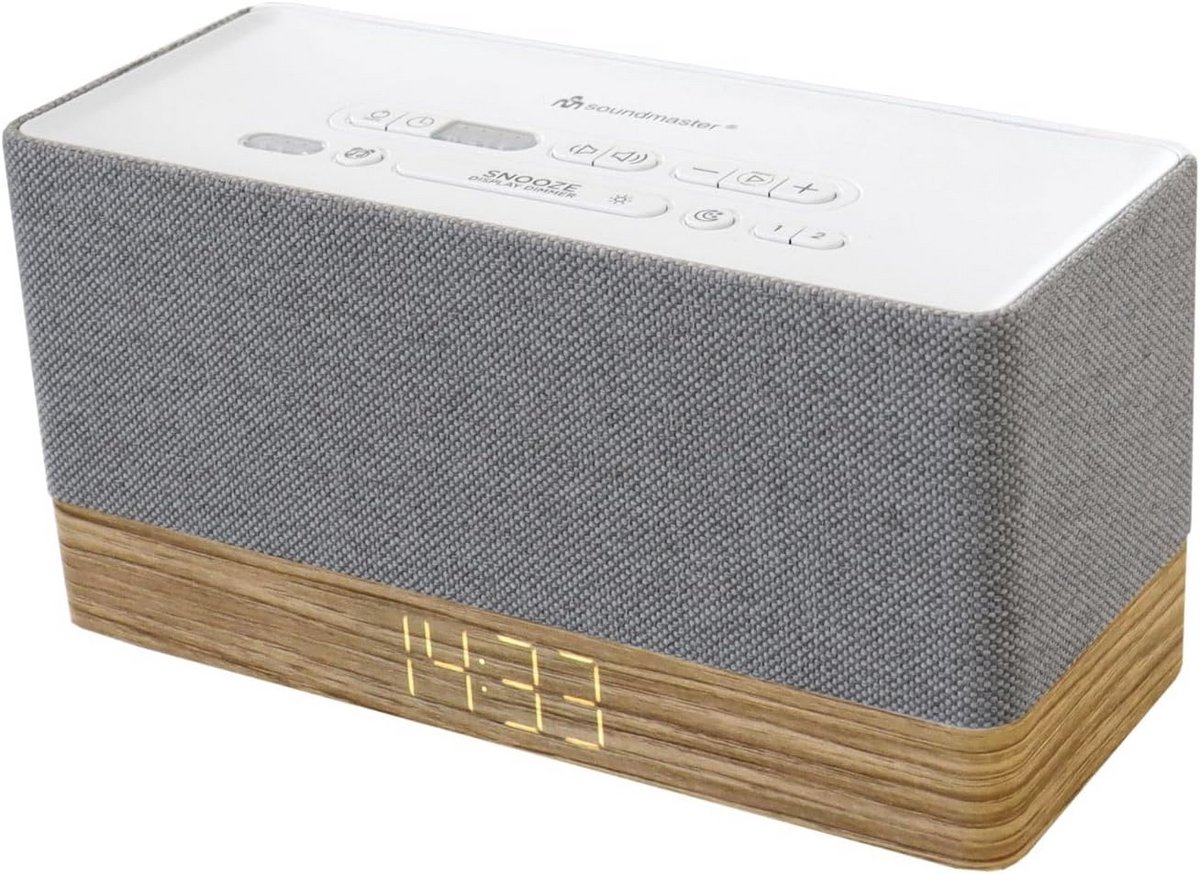 Klokradio Bluetooth - Stereo radio - Muziek luisteren - Dubbel alarm - 2x 3 Watt RMS - Wit