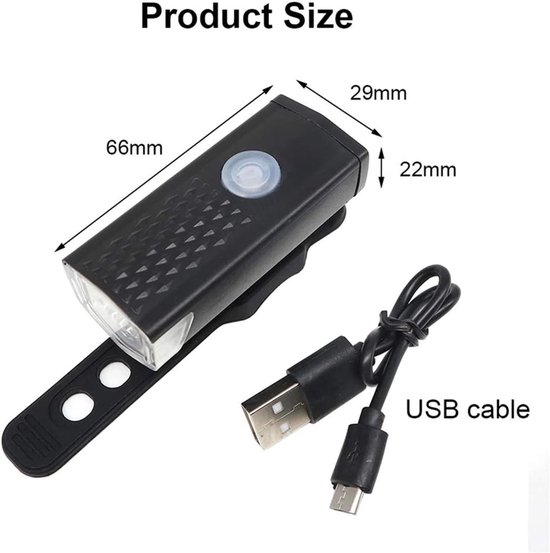 Fietslamp – Fietsverlichtingsset – USB-oplaadbare LED-koplamp en achterlicht – Voor racefiets – mountainbike en stadsfiets — afbeelding 3