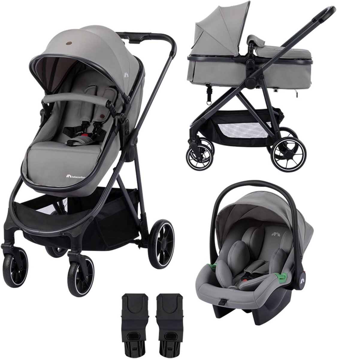 Kinderwagen Set - Combi Wandelwagen - Dagelijks Gebruik - 3 in 1 - 0-22 kg - Mineral Grey