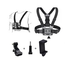 Telefoonhouder met borstband voor het maken van foto’s – Universeel accessoire voor actiecamera’s – Geschikt voor POV-video-opnames, fietsen en andere sporten – Zwart