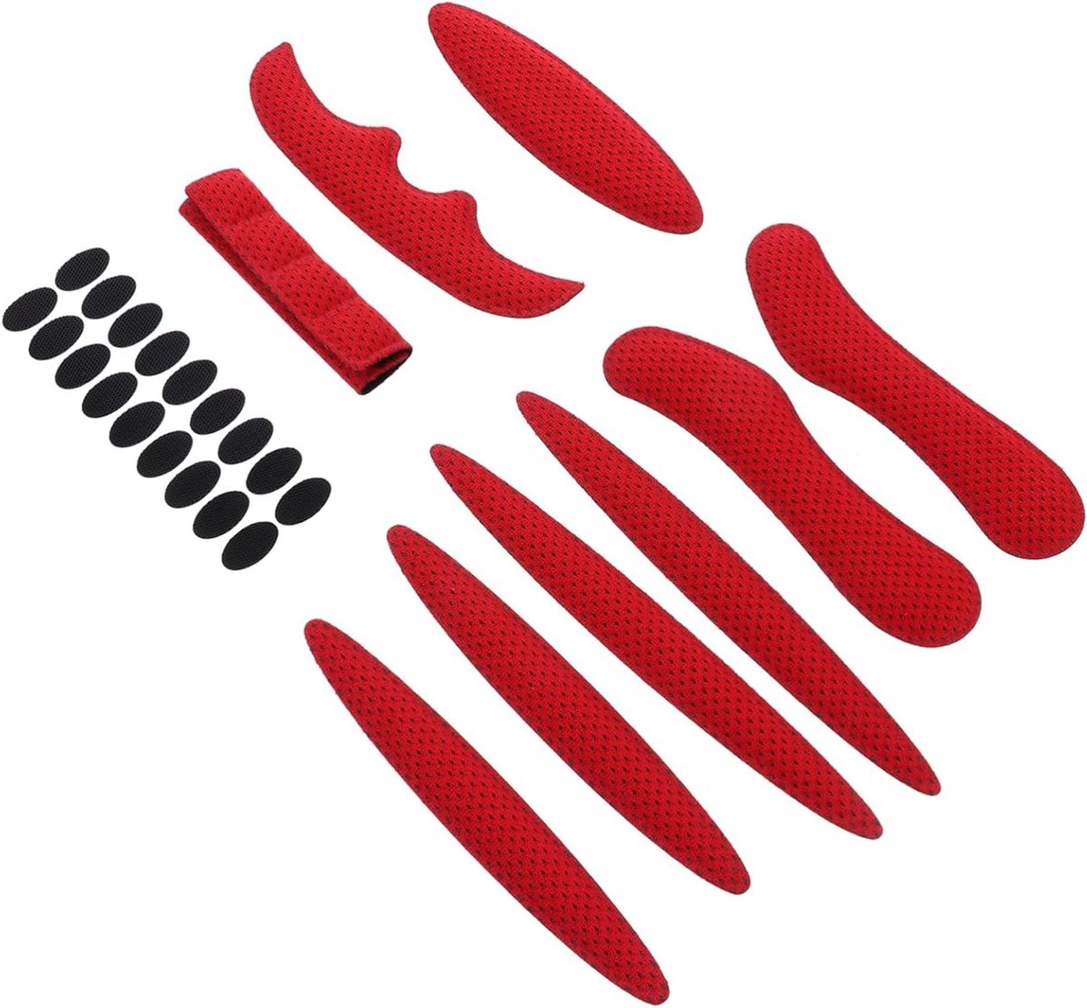 Helm Kussens - Spons Voering - Comfortabel Rijden - Schokabsorberend - 12x2.5CM - Rood