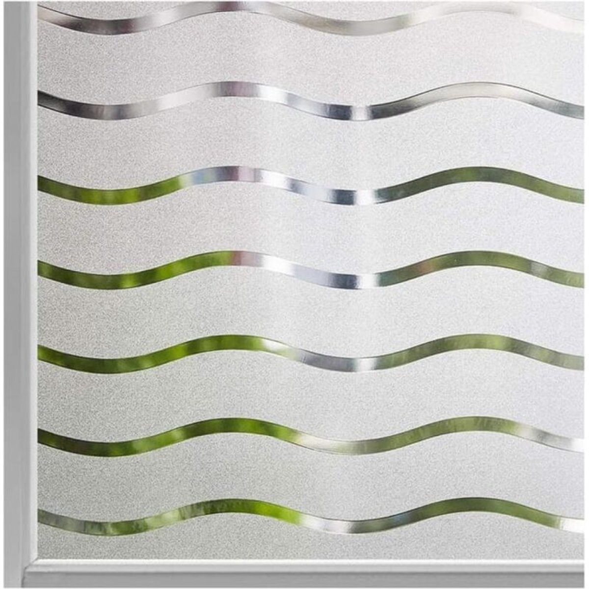 Eenvoudig te repareren raamfolie - 45 x 300 cm - Matte privacyfolie - Zonwering en warmte-isolatie - Statische hechting - Gestreept patroon