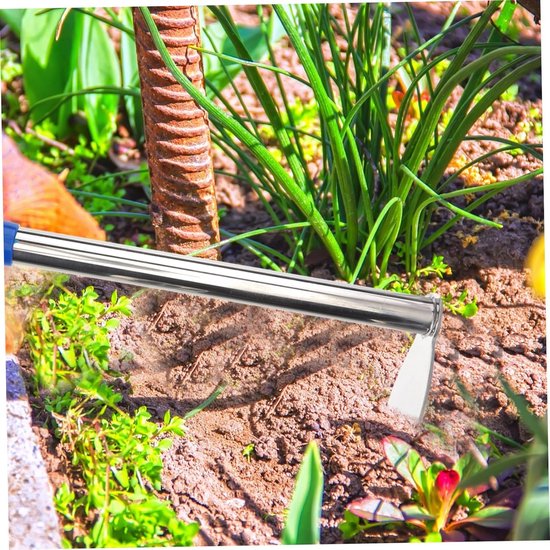 Kleine Schoffel - Tuin Gereedschap - Onkruid Verwijderen - Roestvrij Staal - 35 cm Lengte - Zilver — afbeelding 3