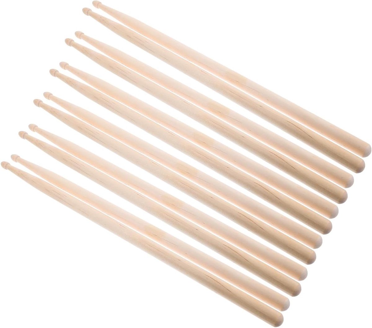 Drumstokken Set - Percussie Stokken - Muziek Maken - Precisie Vakmanschap - 6 Paar - Beige