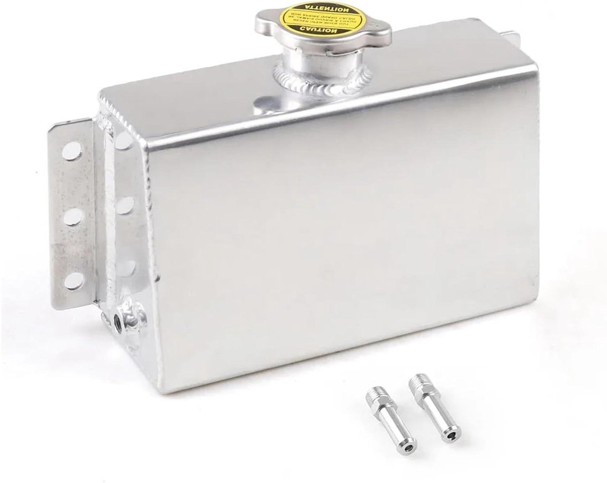Expansievat Aluminium - Koelvloeistof Reservoir - Motor Koeling - Universeel Ontwerp - 16L Inhoud - Zilver
