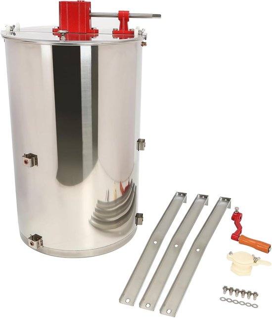 Honing Extractor - Bijenteelt Apparaat - Honing Oogsten - Handmatige Bediening - 3 Frames - Zilver — afbeelding 5