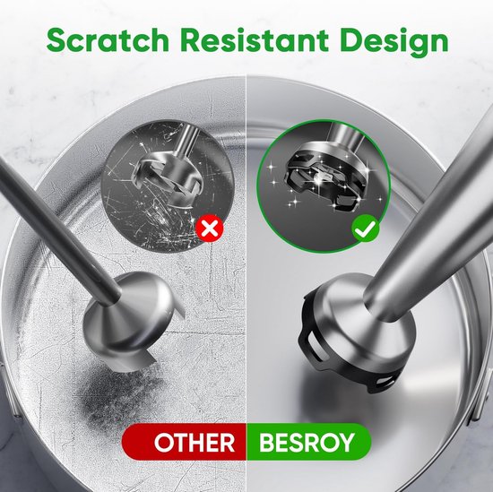 Hand Blender Set - Keukenmixer - Maaltijden Bereiden - 5-in-1 Functionaliteit - 1100 Watt - Zwart — afbeelding 5