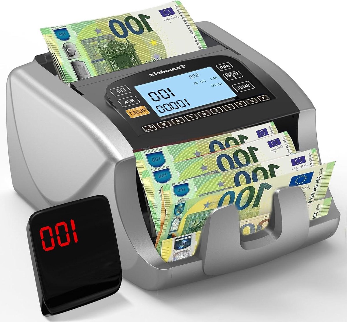 Geldtelmachine - Bankbiljettenteller - Contant Geld Tellen - Dubbele Echtheidscontrole - 339 x 295 x 204 cm - Zwart