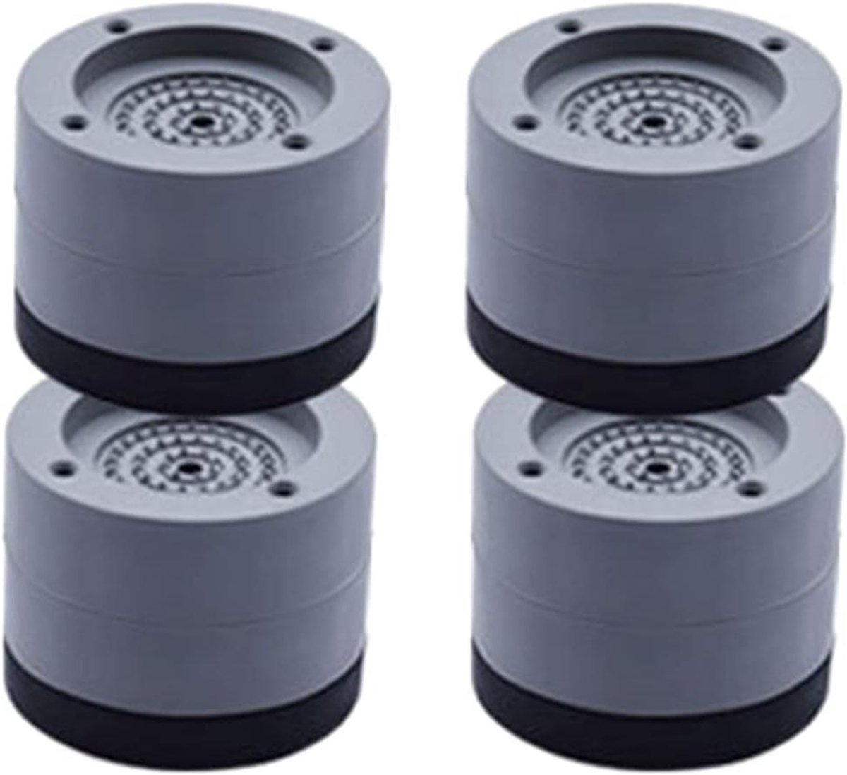Wasmachine Rubber Mat - Anti-Vibratie Pad - Stabiel Houden - Verbeterd Vloergreep - 4 Stuks - Grijs