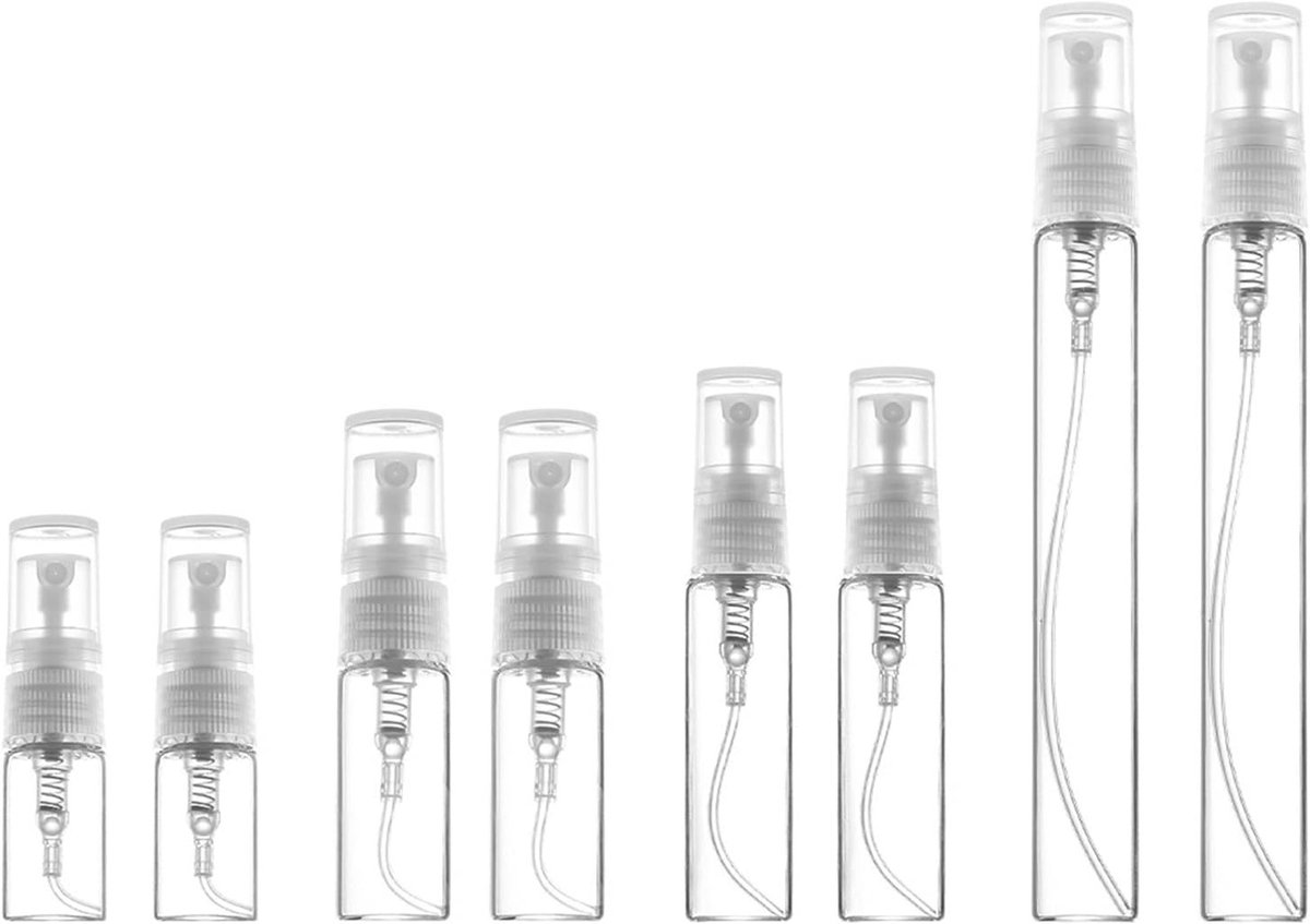 Lege Mini Parfum Atomizers - Herbruikbare Flesjes voor Parfum Monsters en Cosmetica (2ml, 7ml, 10ml) - Perfect voor Reizen en Dagelijks Gebruik