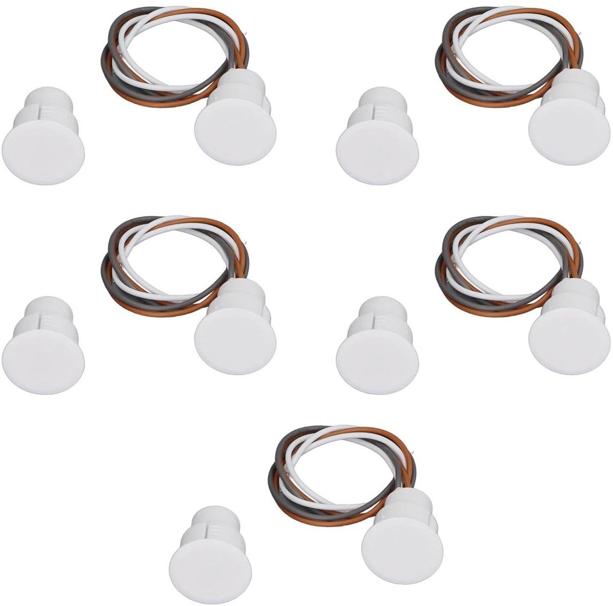 Magnetische Deursensor - Raamschakelaar Set - Beveiliging Huis - Normaal Open Gesloten - 5 Sets - Wit