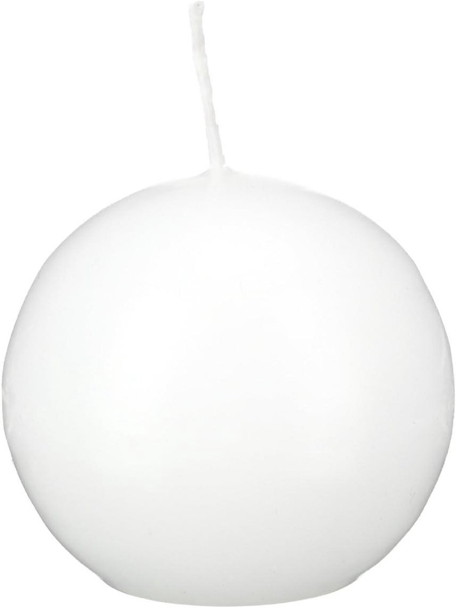 Kogelkaarsen - Ronde kaarsen - Sfeer creëren - RAL-kwaliteit - 8 cm - Wit