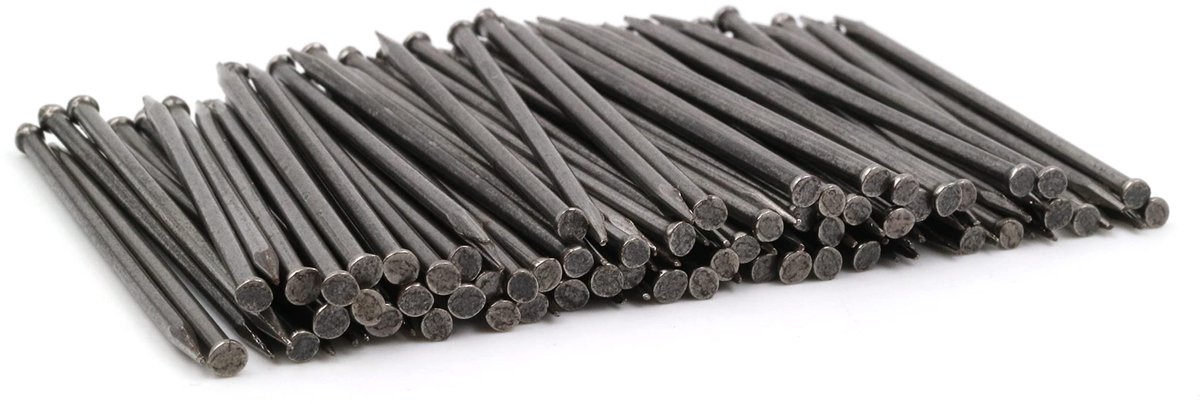 Store_7 - Stalen pen - Plintstiften - 100 stuks - Zwart - Platte kop - Geschikt voor diverse klussen - 1,5 x 25 mm