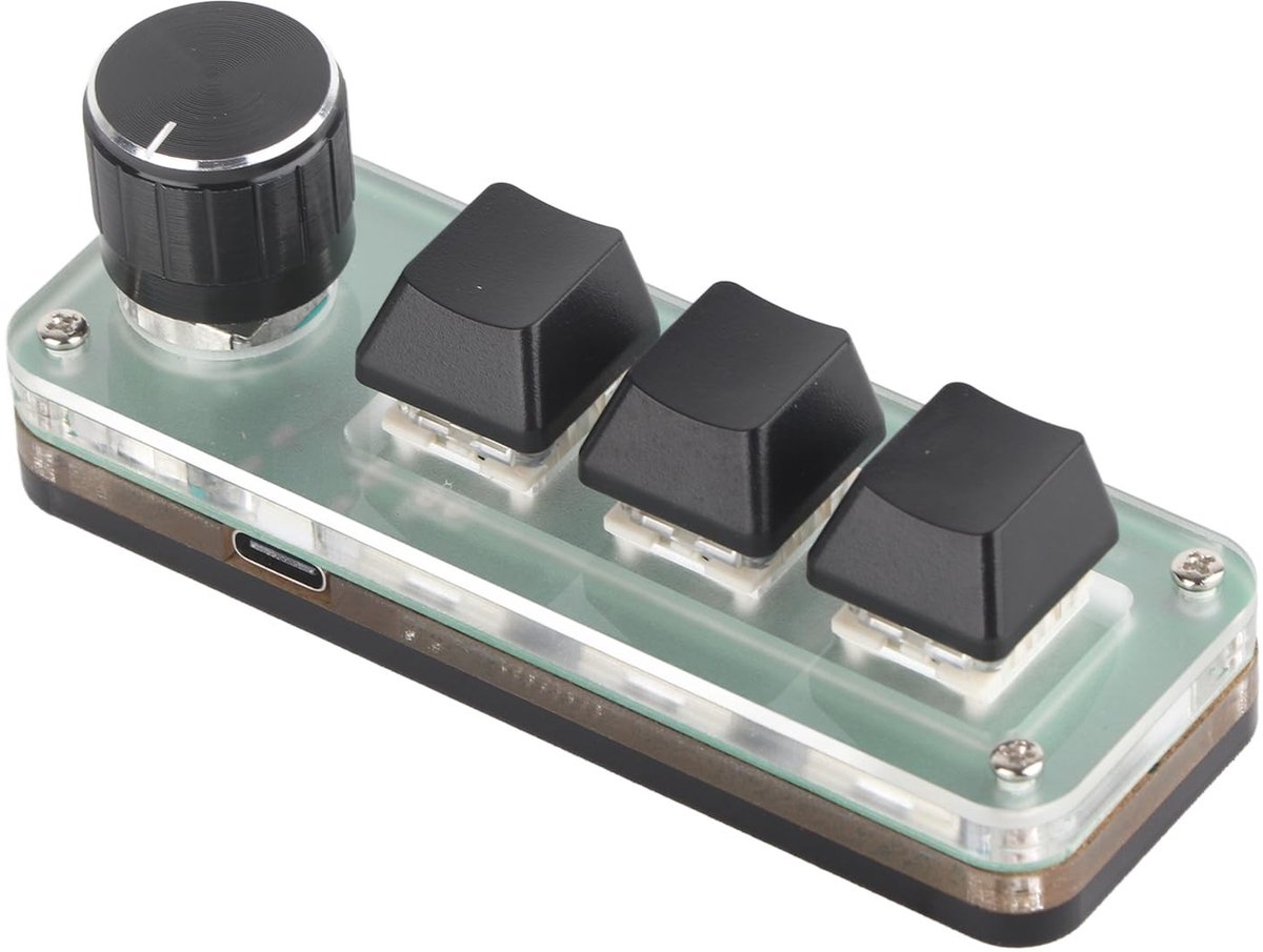 SPHProducts - 3 Key Macro Pad - RGB-achtergrondverlichting - Mini Programmeerbaar Toetsenbord - USB-toetsenbord - Multifunctioneel Sneltoets Game-toet