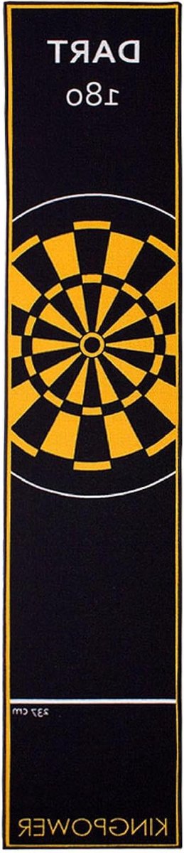 Dart Tapijt - Dartmat Toernooi - Beschermt Vloer - Antislip Latex Onderzijde - 290 x 60 cm - Zwart