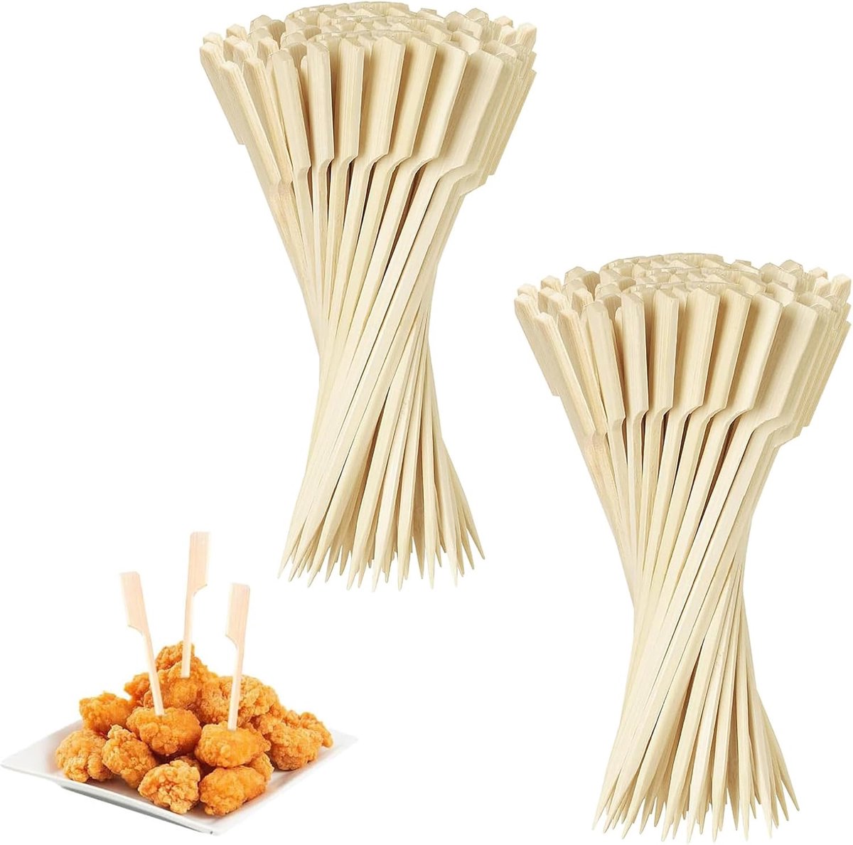 200 stuks starters - houten spiesen - ideaal voor cocktails - barbecues - fruit - sandwiches