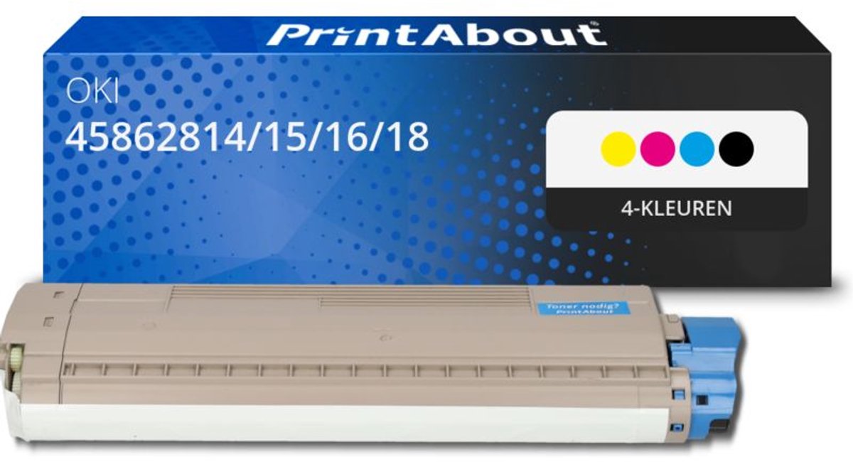 PrintAbout huismerk Toner 45862814/15/16/18 4-kleuren Multipack geschikt voor OKI