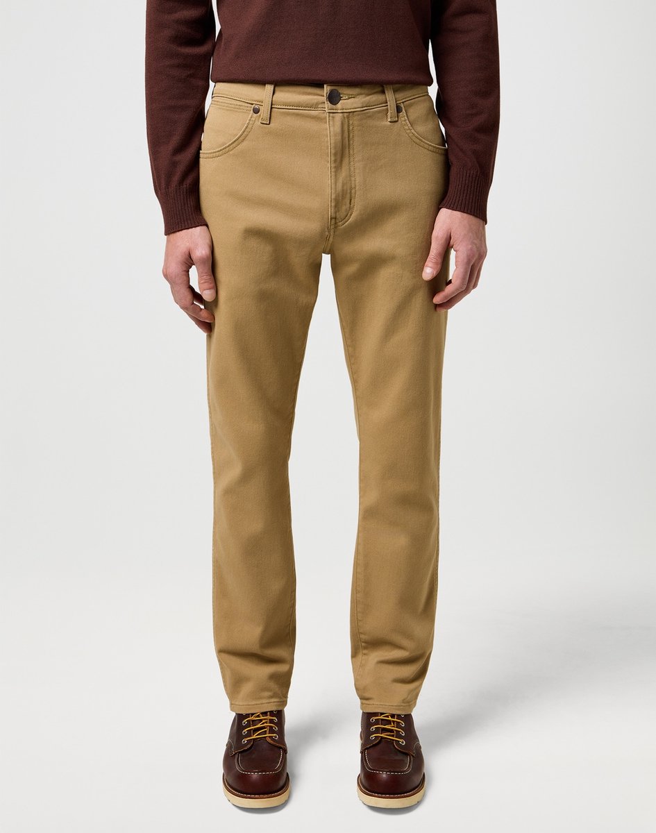 Wrangler Larston Heren Slim-fit Broek Tigers Eye Bruin