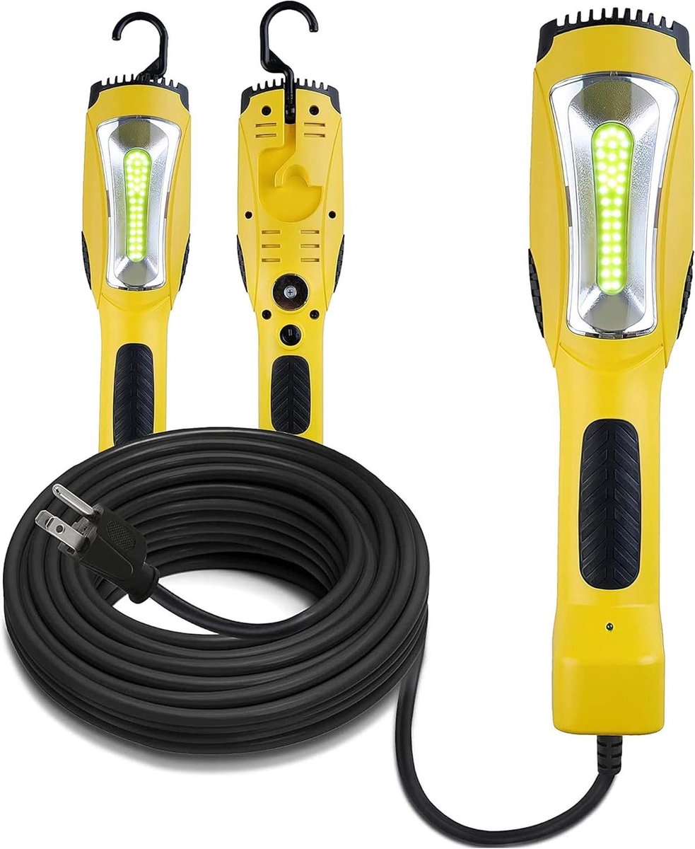 LED Werklamp - Werklicht Lamp - Werkplaats Verlichten - Magnetische Basis - 1200 Lumen - Geel