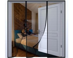 Mosquito Net Window Large,W225xH250cm black Magnetic Closure Heavy Duty Door Net with Magnets to Keep Mosquito Fly & Bugs Out