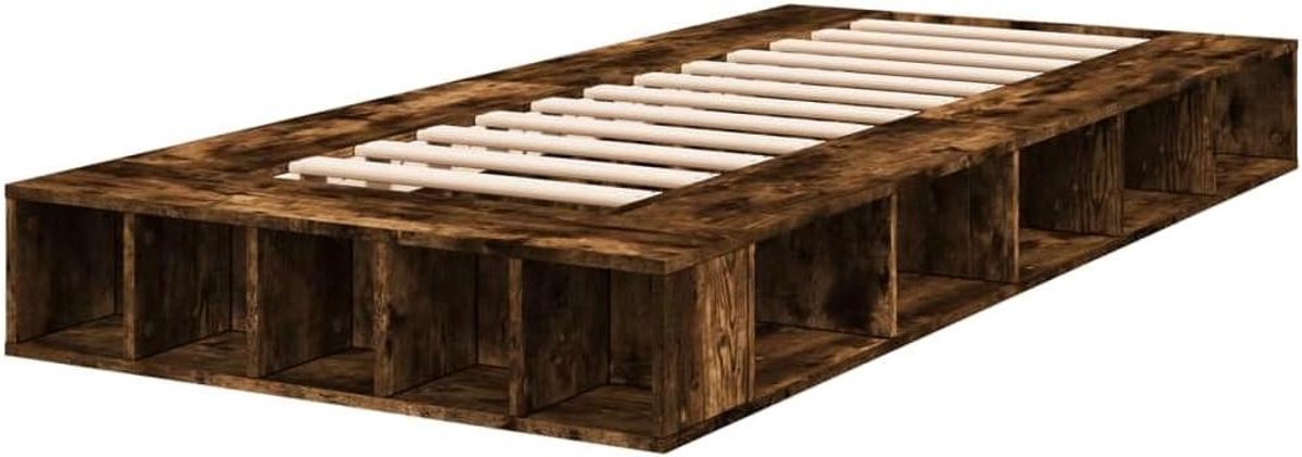 Houten Bedframe - Beddenframe Hout - Goede Nachtrust - Met Opbergvakken - 90x200 cm - Eikenkleurig