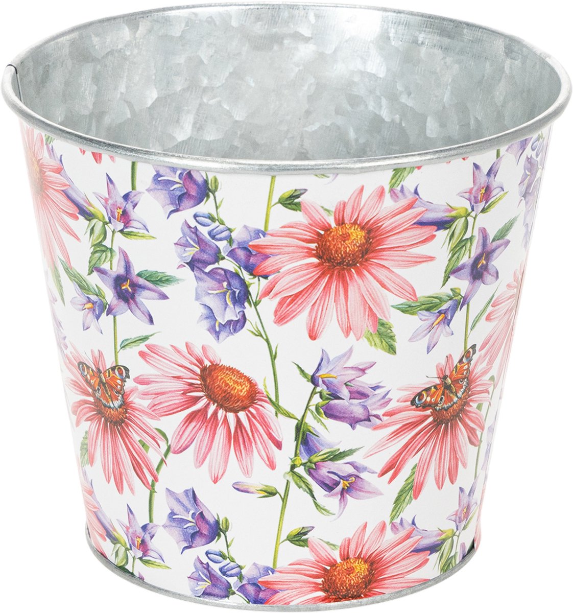 Bloempot lente decoratie metaal cachepot Ø14cm H12.5cm