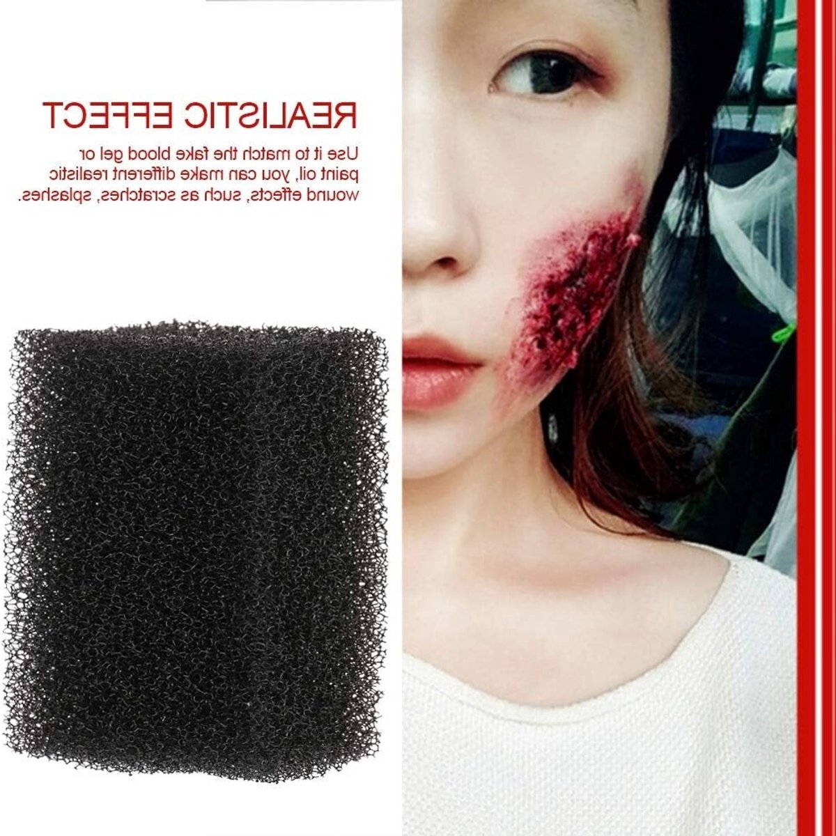 Speciale Make-up Spons voor Halloween en Kerst, Effectieve Bloed- en Wondmake-up, Stippling Spons voor Special Effects en Smeersels