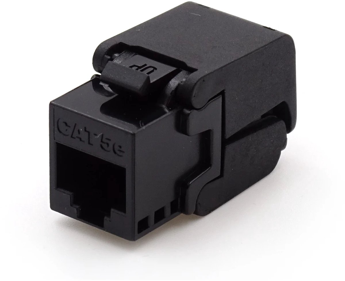 Solarix Keystone - RJ45 CAT.5e UTP - Samozacisk - Zwart - 180° kabelinvoermogelijkheid