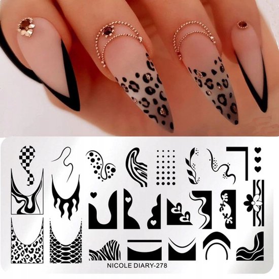 Born Pretty - Nail Art Stempelplaat - Nicole Diary-278 - Dierenpatronen - Frans — afbeelding 2