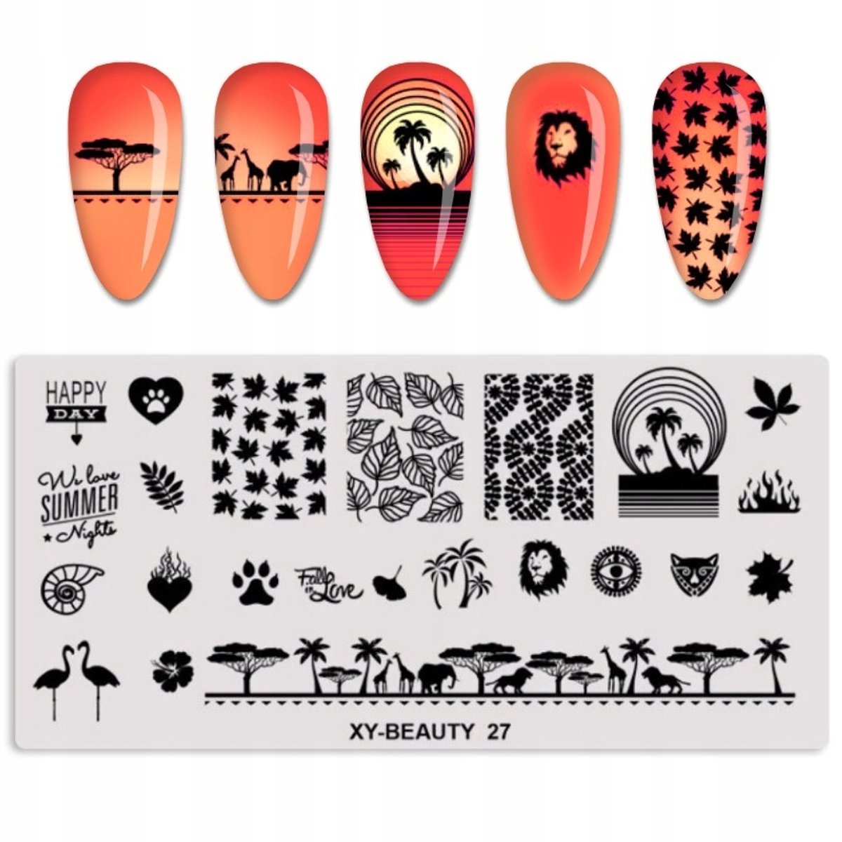 Born Pretty XY-BEAUTY Serie - Nagelstempelplaat - 12x6 cm - Herbruikbaar