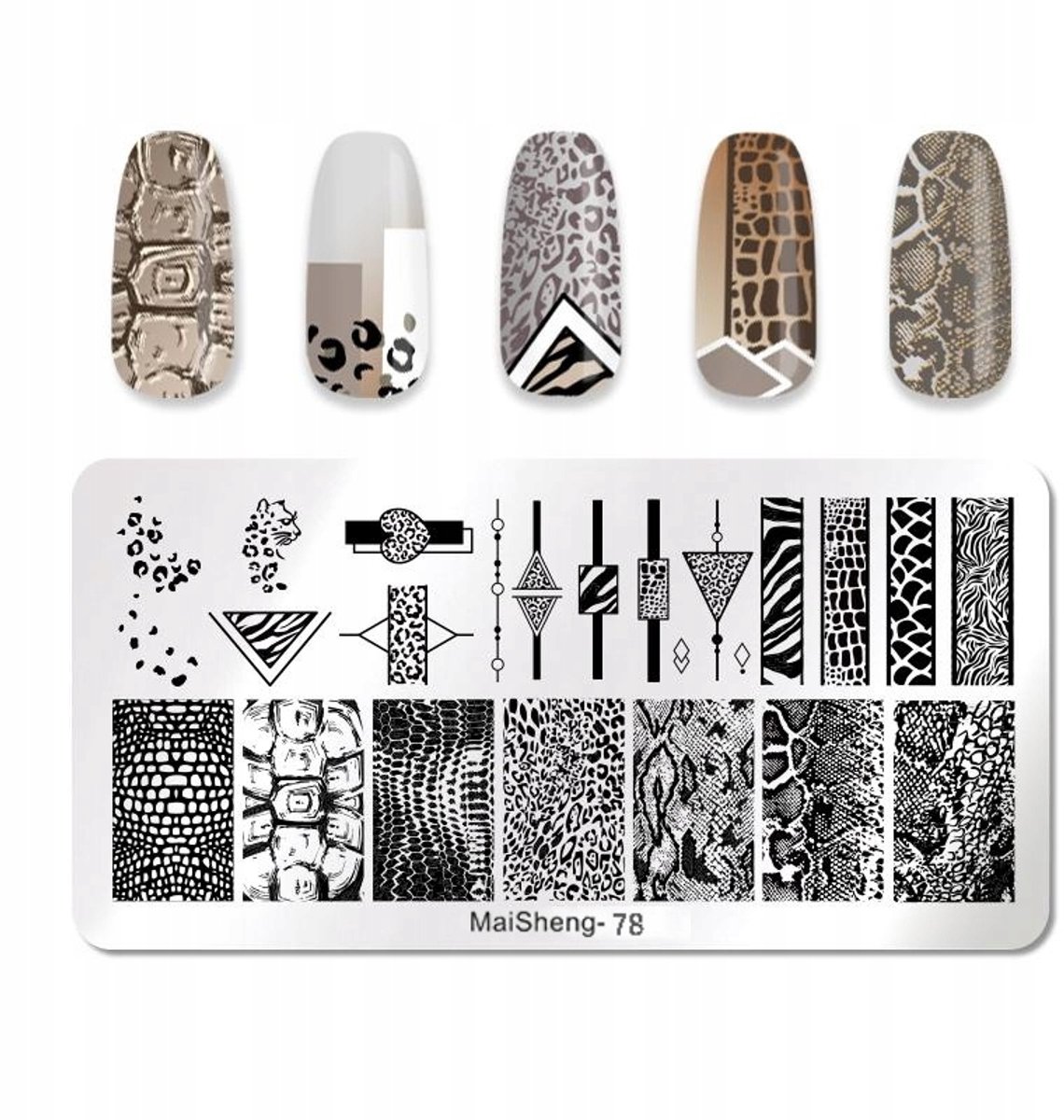 Born Pretty MaiSheng Serie - Nagelstempelplaat - 78 - Dierenpatronen - 12x6 cm