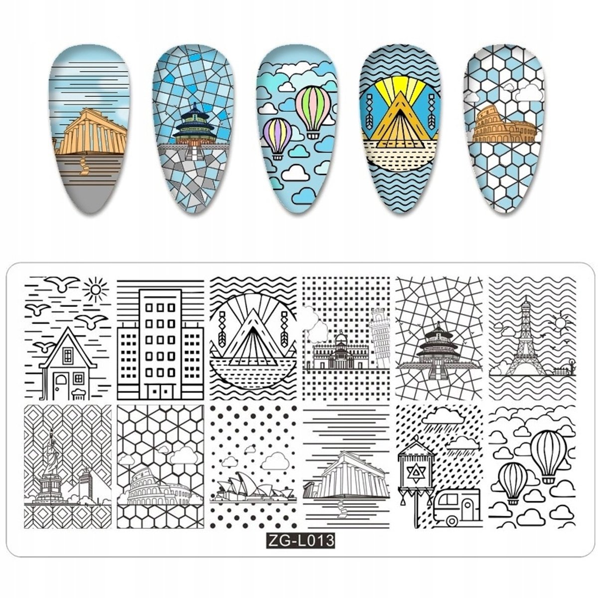 Born Pretty - Nageldecoratie Stempelplaat - ZG-L013 - 12x6 cm - Herbruikbaar