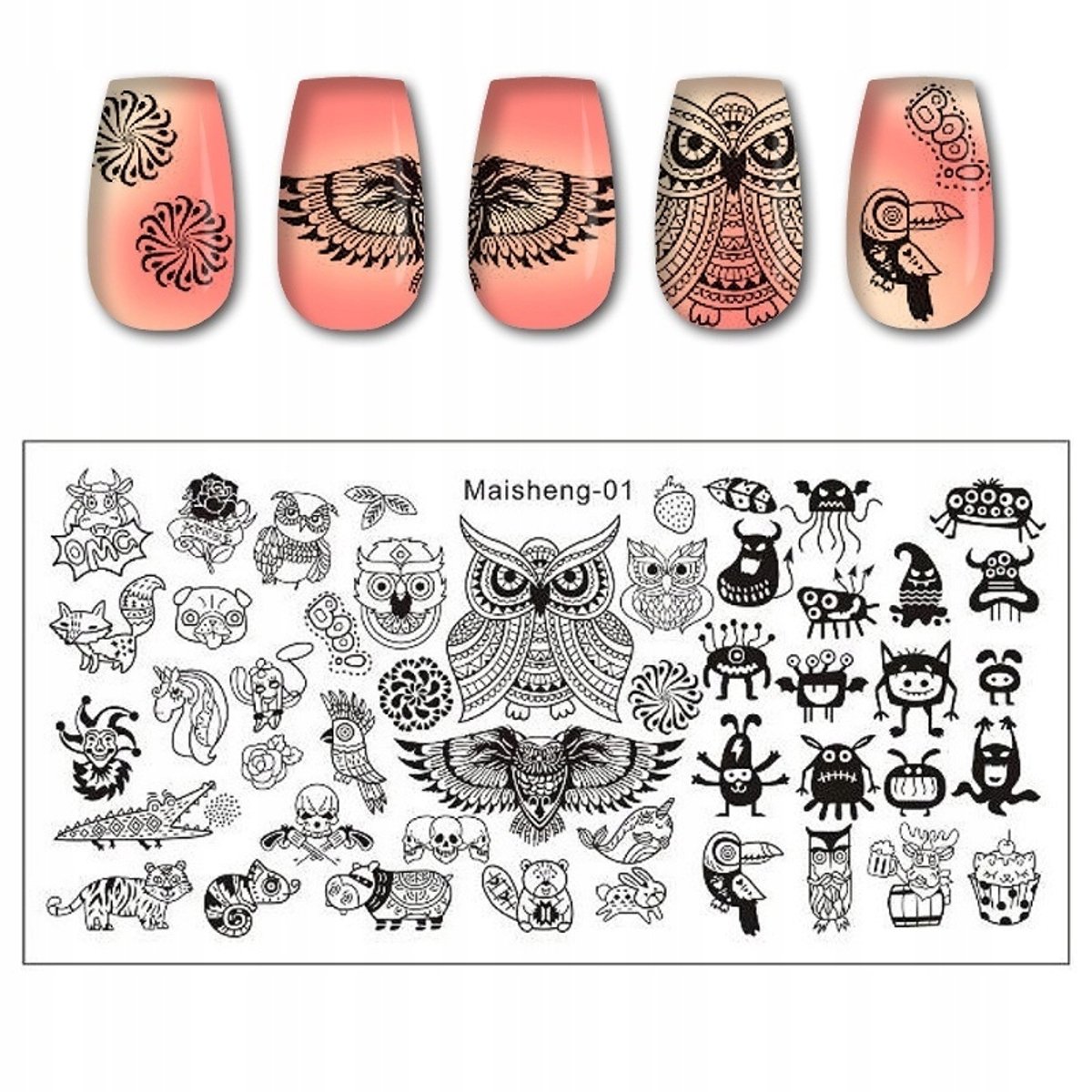 Born Pretty MaiSheng - Nagelstempelplaat - Dieren Patroon - 12x6 cm