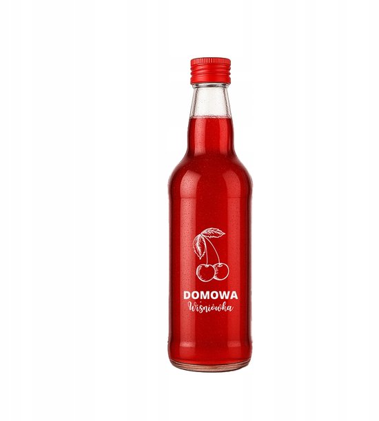 Bimberek - Monopol Serie - Glazen Flessen met Print - 500ml - Voor Huisgemaakt Kersenlikeur van Bimberek — afbeelding 3