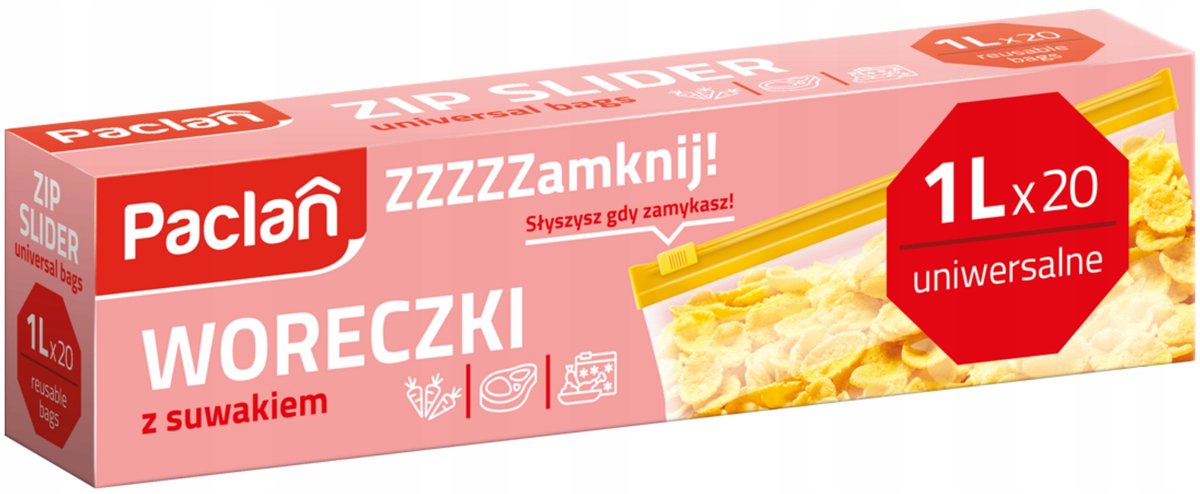 Paclan - Woreczki strunowe - 1L - 20 stuks - Zwenkbare zakjes voor voedsel