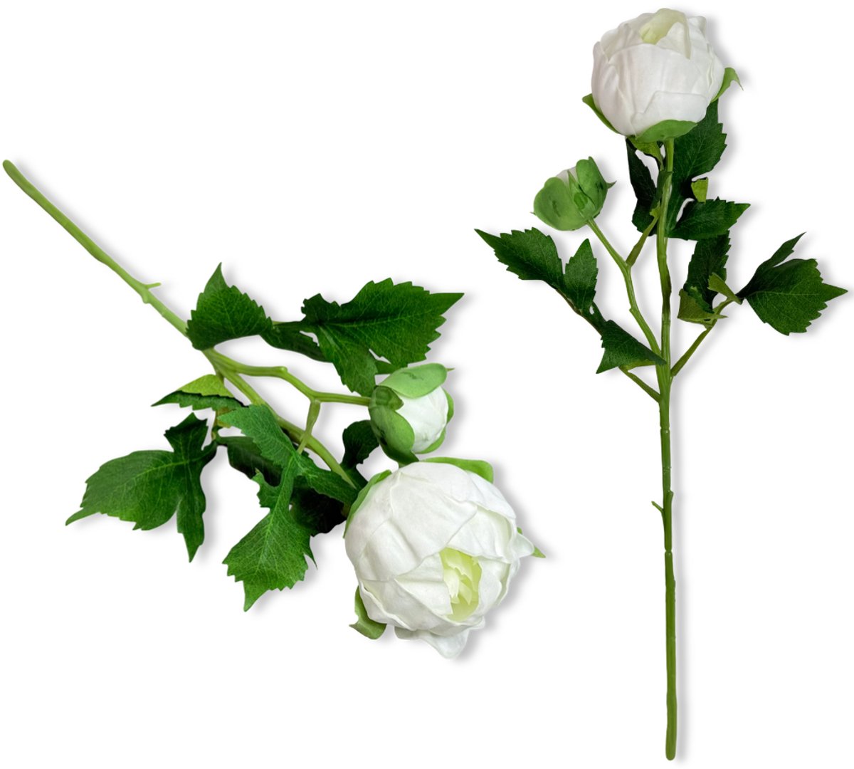 Inspiruj Pioenroos - Kunstbloem - Wit - 44 cm - Schuimbloem