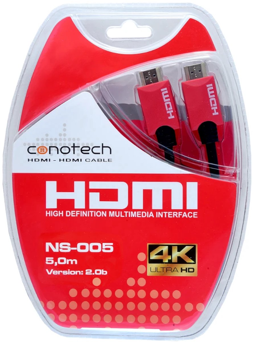Conotech - HDMI Kabel - HDMI 2.0 - 5m - 4K - Blister