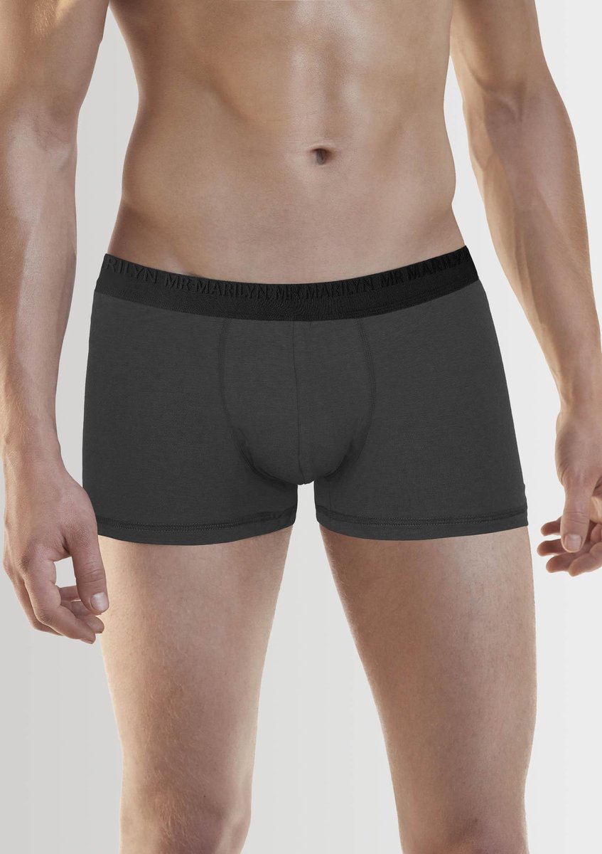 Marilyn Boxers Pro M - Klassieke Herenboxers - Grijs - Logogemerkte Tailleband