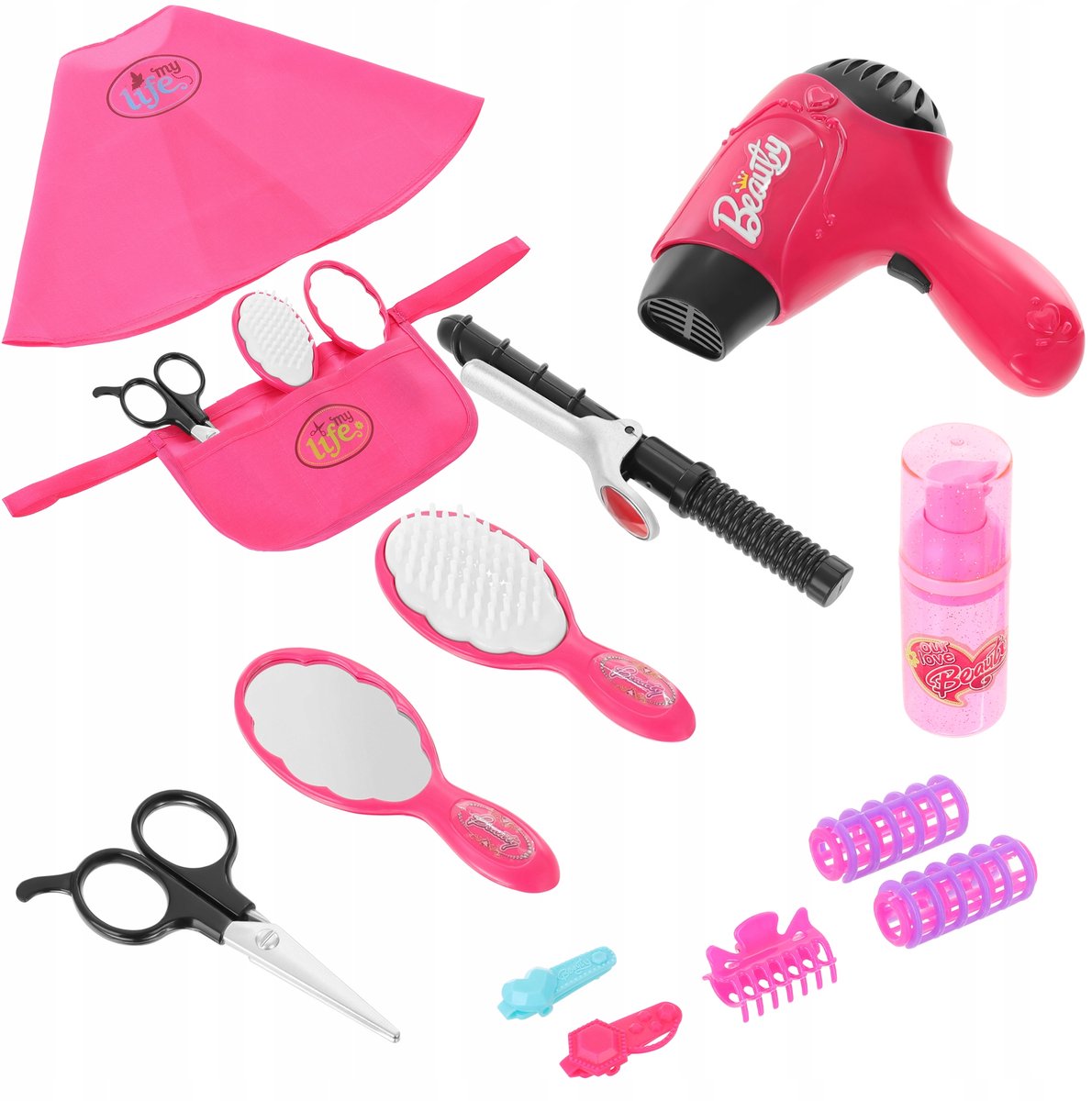 LandToys - Groots Kappersset - Kinderen - 13 Stuks - Roze Kleur