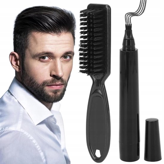 Professionele Baard Pen zwart (+ GRATIS BORSTEL) Baardstift - Baardvuller - Baardpen - Baardgroei