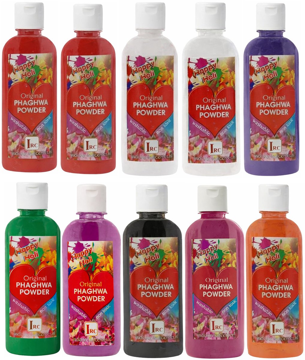 Mix-20_75gm) Holi Gulal poeder, kleurvast, in water oplosbaar