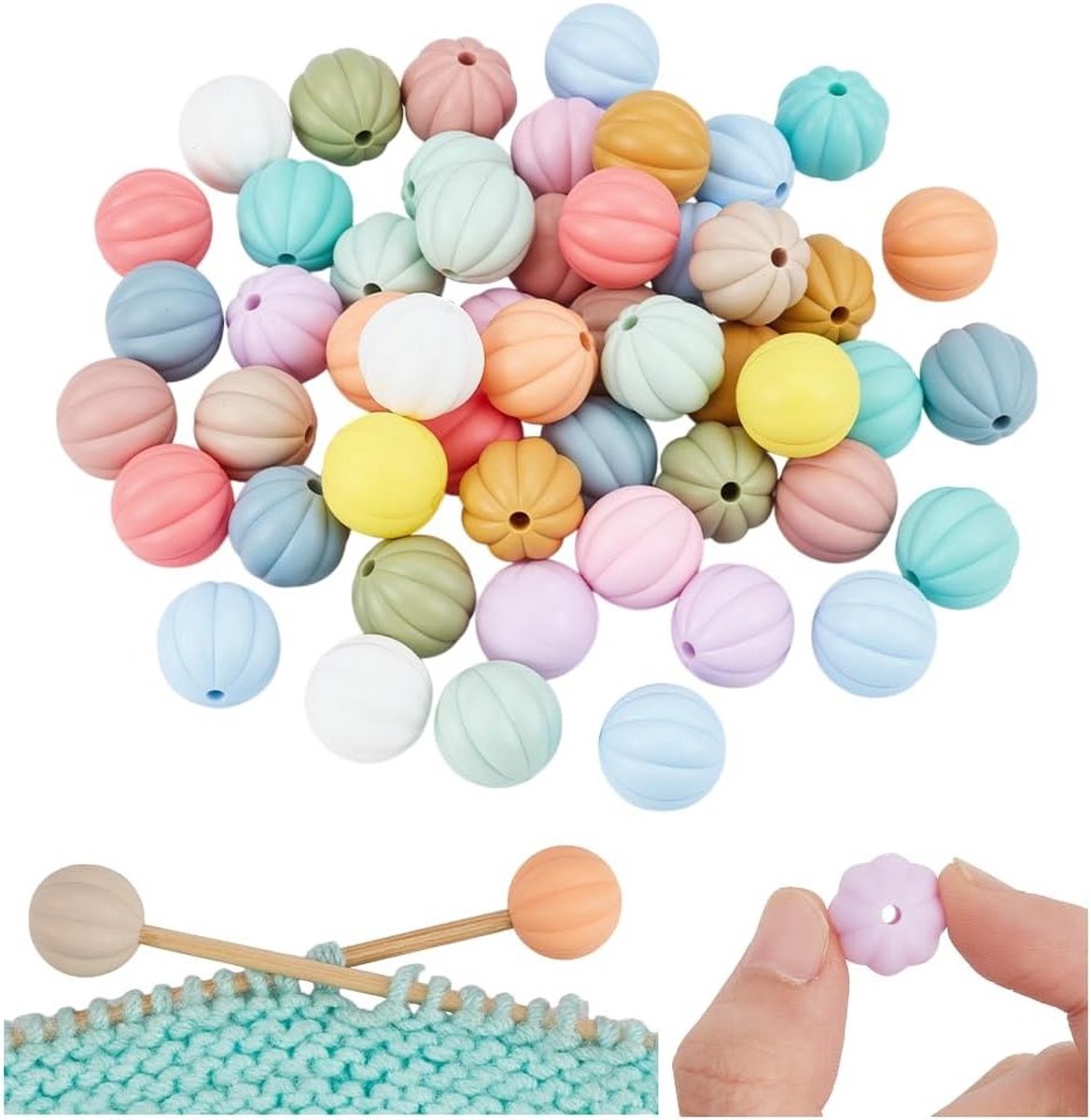 50 Stuks Silicone Naaldstoppers voor Breien, Bescherming voor Breinaalden, DIY Handwerk Benodigdheden, 14.5mm, Gat: 2mm