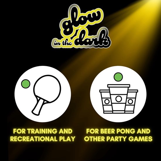 Best Sporting Lot De 6 Balles De Tennis De Table Phosphorescentes – Glow In The Dark, 40 Mm, Polypropylène – Idéales Pour Soirées Et Déco Halloween