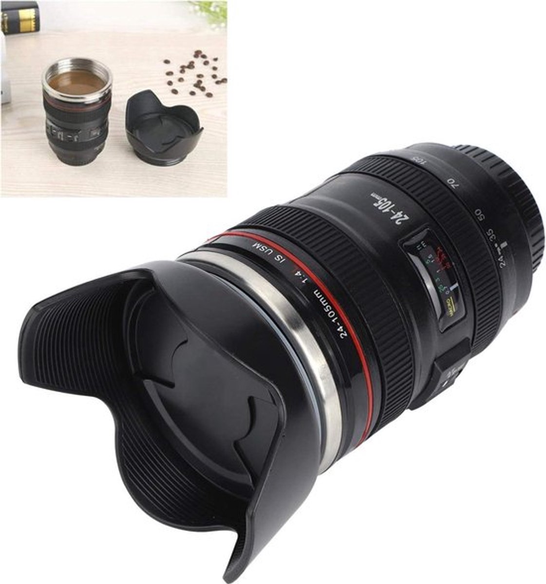 Lens Mug Black 400ml Coffee Cup 1:1 Replica - Travel Mug for Birthday Gift